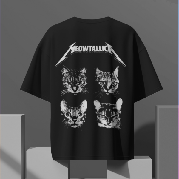 Meowtallica Oversized T-Shirt - Image 4